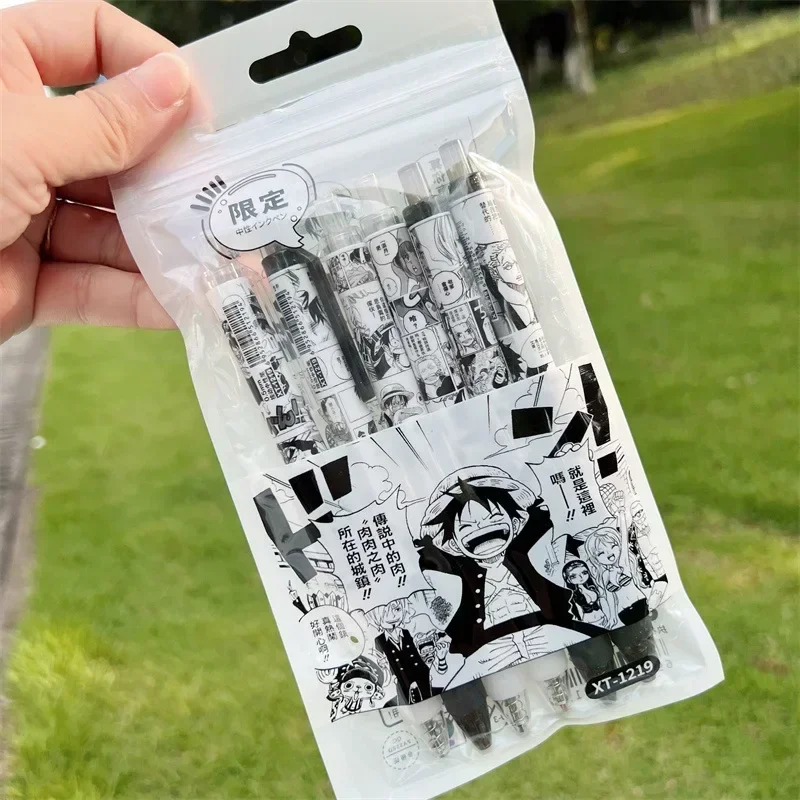 6 قطعة أنيمي قطعة واحدة 0.5 مللي متر أقلام لوفي زورو سانجي نامي يوسوب روبي جل أقلام مدرسة مكتب لوازم مكتبية هدايا الاطفال اللعب