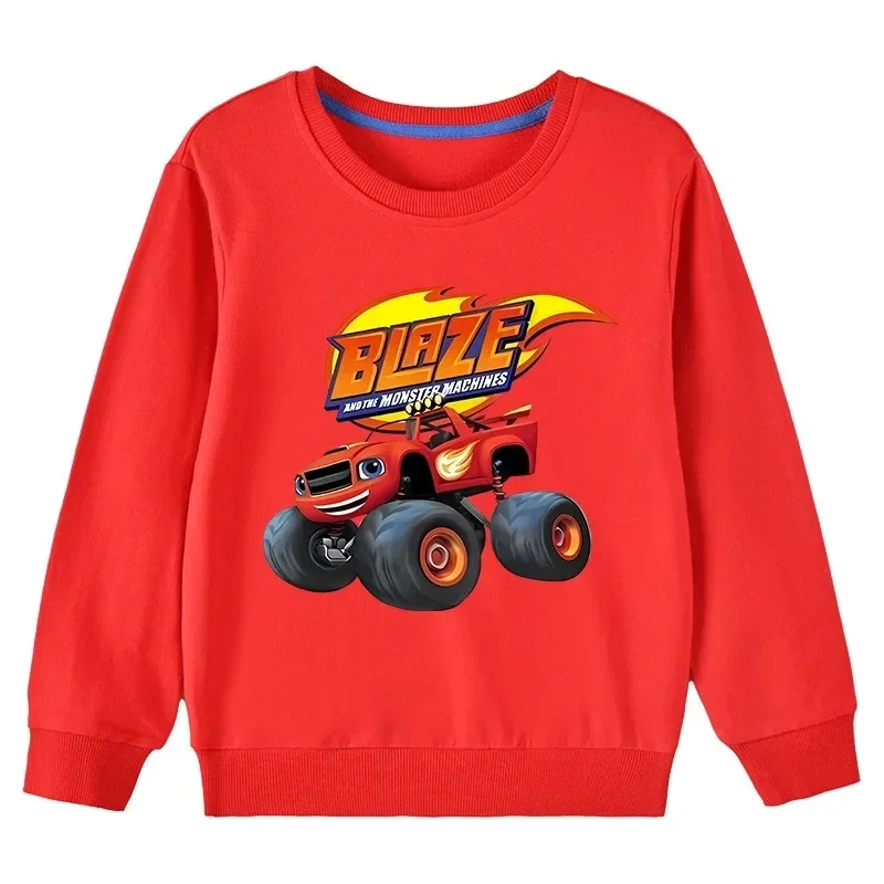 

Autumn Kids Blaze And The Monster Machines Cartoon Funny Sweatshirts Children's Hoodies Baby Pullover Tops Girls Boys Clothes