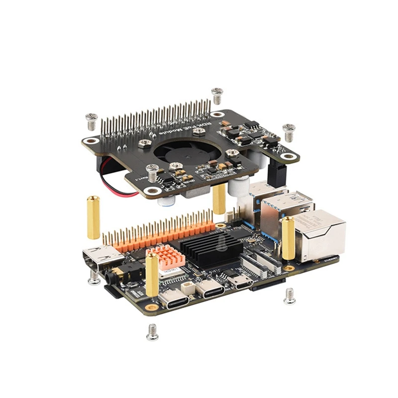 للوحة توسيع RDK X5 Poe 802.3Af/At إيثرنت عالي الطاقة مع مروحة تبريد ومبدد حرارة معدني لتعزيز الأداء
