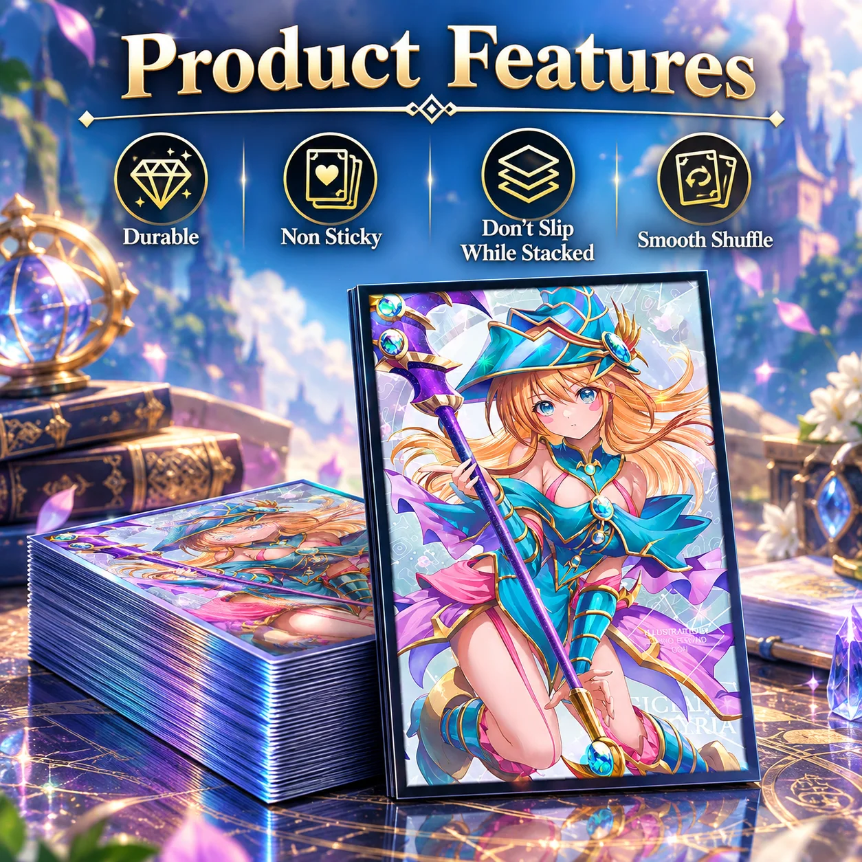 63x90mm 50PCS laser Anime Card Sleeves Trading Card Sleeves Japanese Card Protector for YGO Game Cards