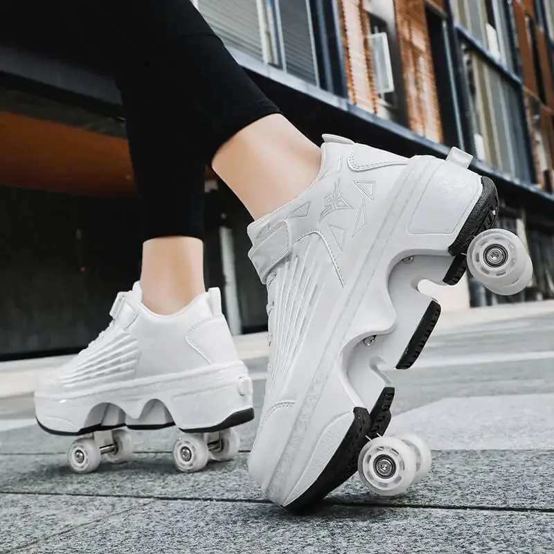 New children's roller skates detachable outdoor fashionable four-wheel skates suitable for boys and girls deformation parkour