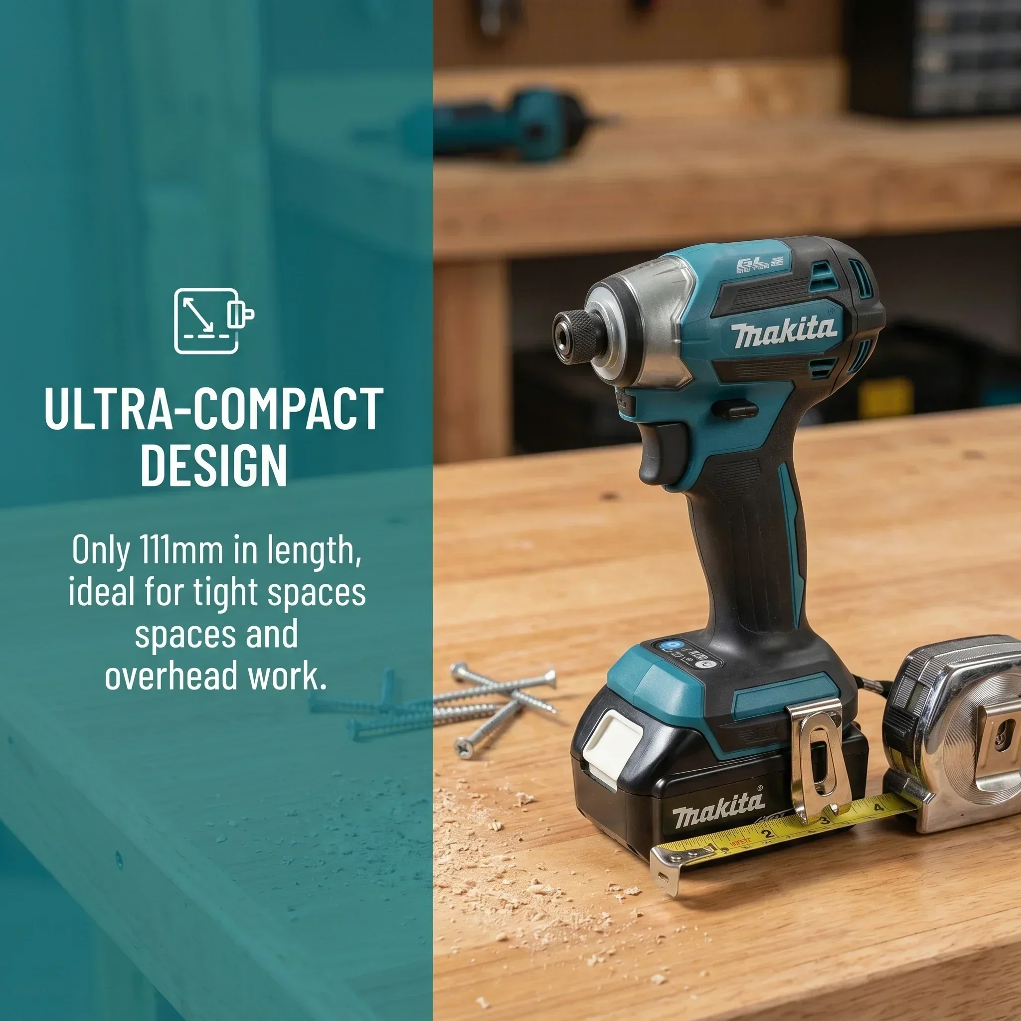 Makita DTD173 18V Cordless Impact Driver BL Brushless Motor For Fastening Bolts On Outdoor Playhouse Frames During Assembly