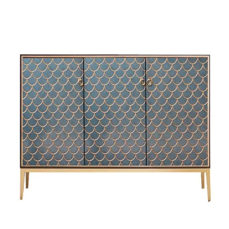 

Light luxury American-style home shoe cabinet, living room decoration and storage partition integrated modern simple thin