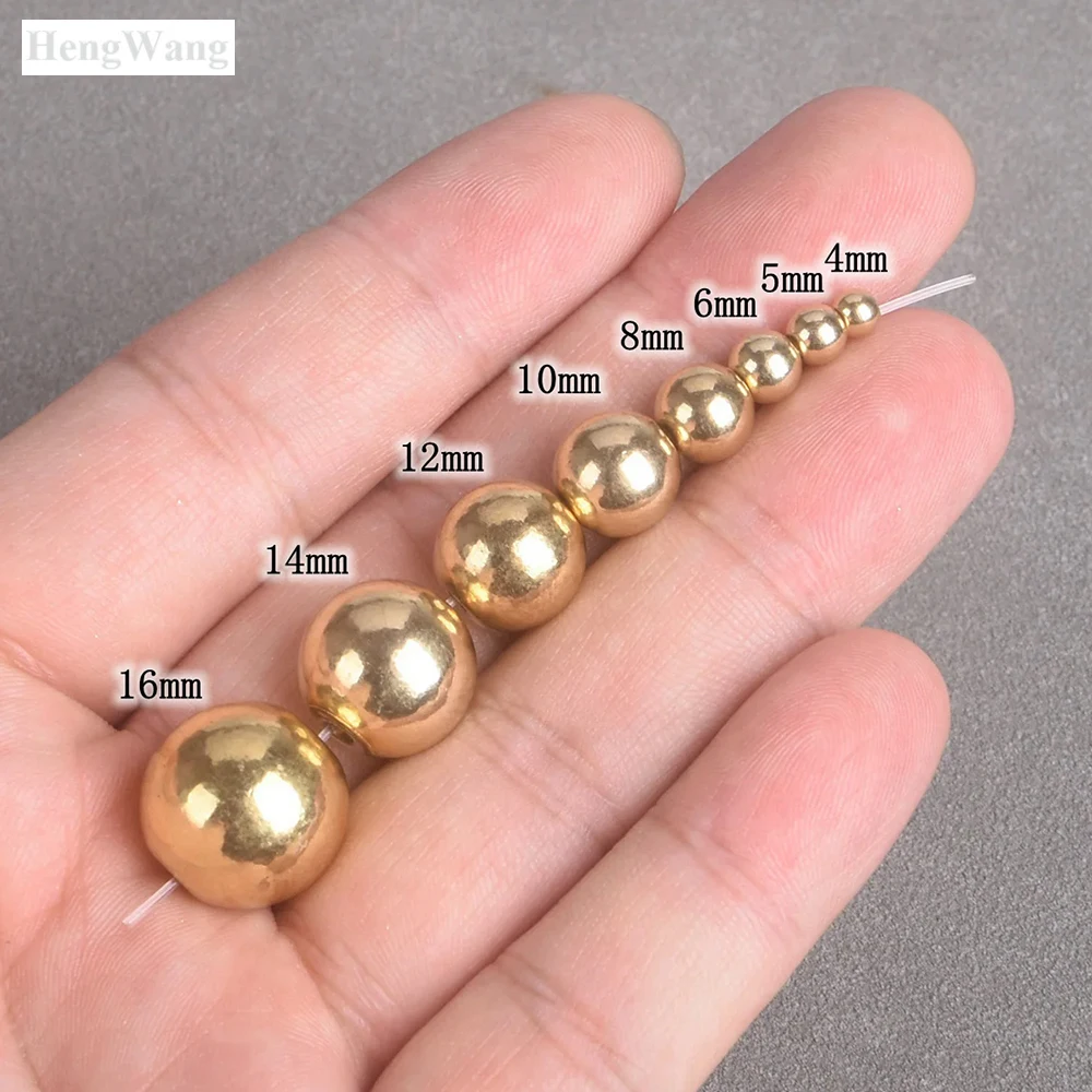 Solid Pure Copper Beads 2.5-16mm Threaded Spheres M1-M5 for DIY Jewelry Making Craft Supplies Southern Shell Brass Beads