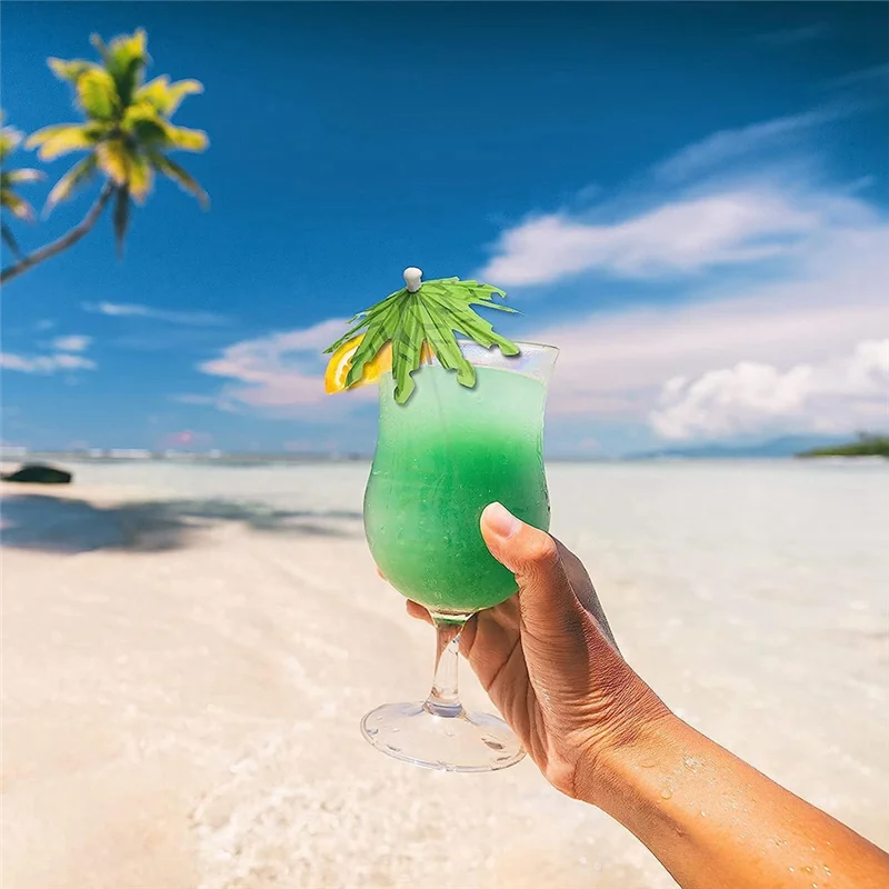 50Pcs Umbrellas for Drinks, Coconut Palm Tree Umbrella Toothpicks, Tropical Umbrella Decorations for Cupcake