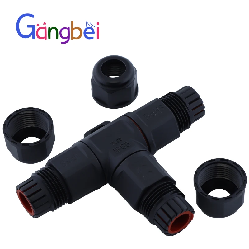 IP68 TL20 T Shape Waterproof Connector 2Pin 3Pin Quick Terminal Electrical Wire Connector For Outdoor Cable Connection