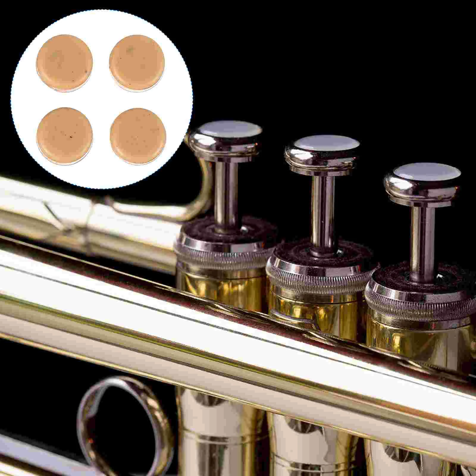 

4 Pcs Small Cushion Corks Trumpet Water Key Accessories Mat Wood Musical Natural Replacement Instrument Parts