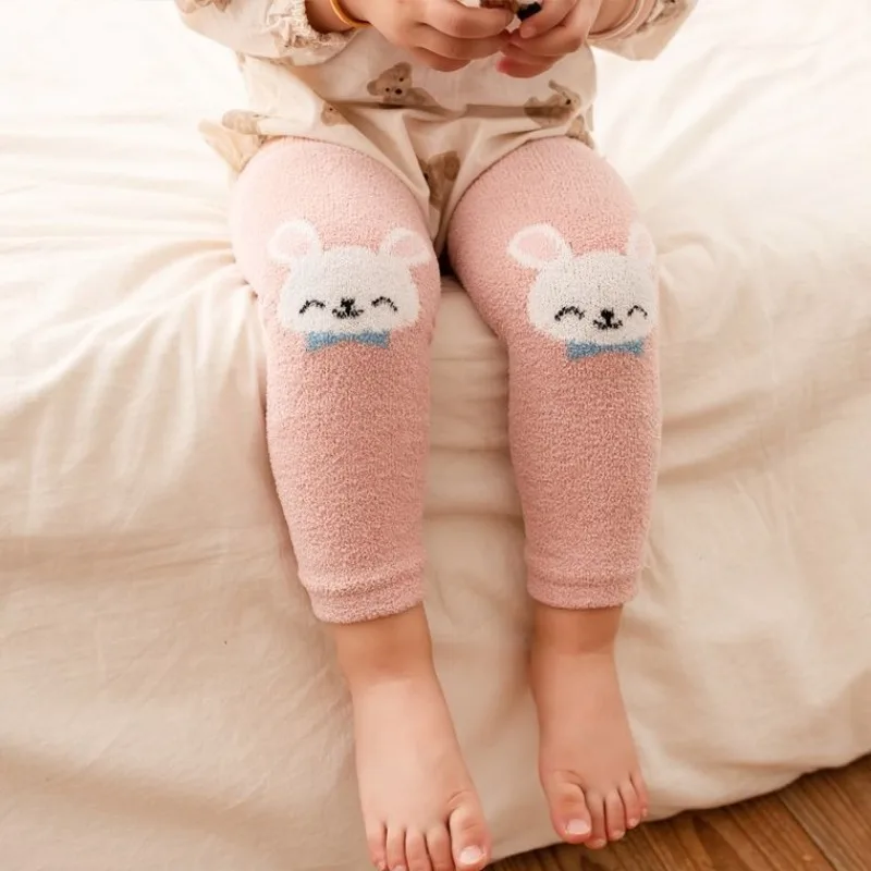 Baby Non Binding Leg Warmer Socks Long Tube Fleece Lined Thickened Warmers for 0-3 Years Infants Toddlers Winter Knee Protection