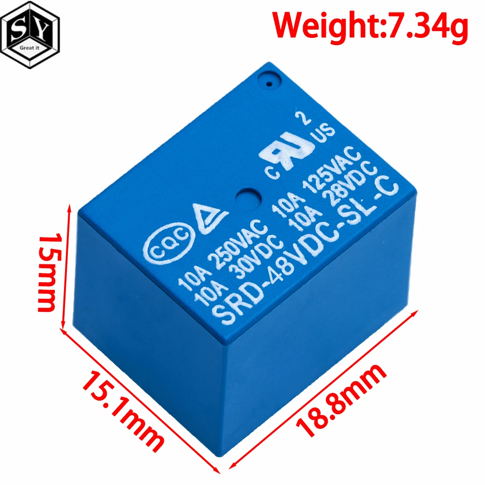 Relays SRD-03VDC-SL-C SRD-05VDC-SL-C SRD-06VDC-SL-C SRD-09VDC-SL-C SRD-12VDC-SL-C 3V 5V 6V 9V 12V 24V 48V 10A 250VAC 5PIN