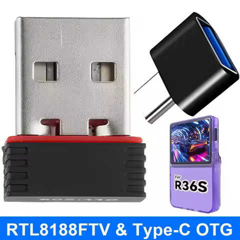 For R36S Game Console WiFi Network RTL8188FTV USB Dongles and Type C OTG USB Adaptor For R36S / R36H Game Console Accessories