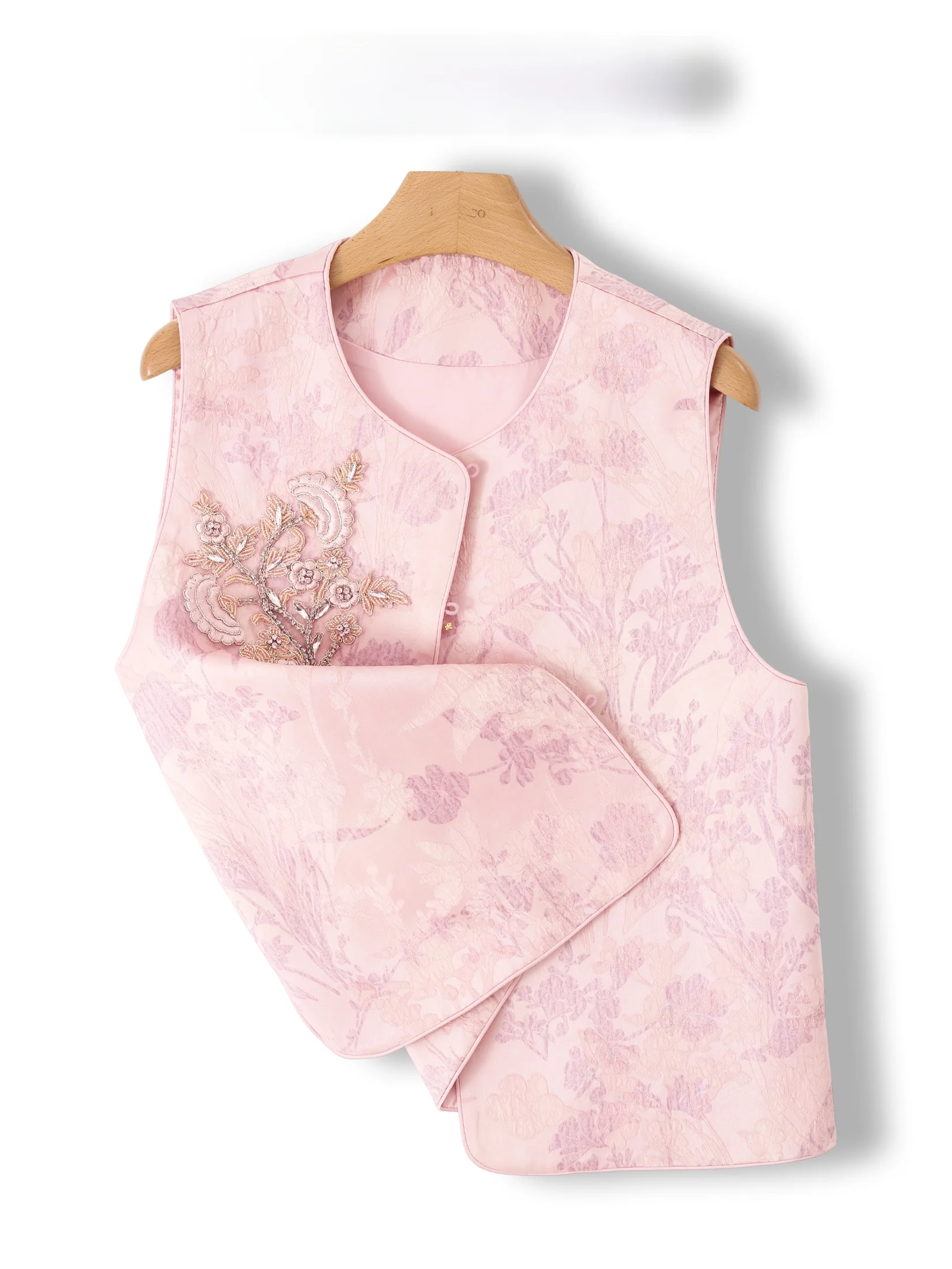 

New Chinese Style Embroidered Jacket Women's Heavy Industry National Trend Bead Shoulder Top Fashionable Outerwear Vest