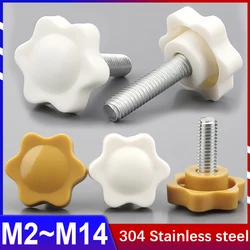 M4 M5 M6 M8 M10 Torx Star Bakelite Thumb Screw, Thumb Set Screw Plastic Head Tightening Screw Knob Locking Piece White Yellow
