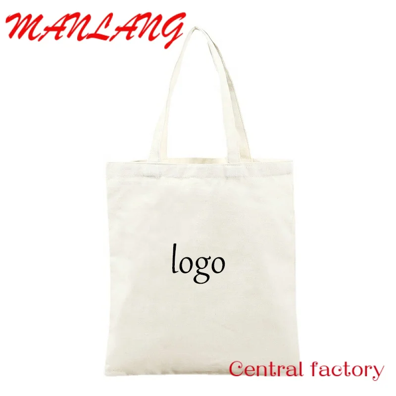 Custom  Promotional eco-friendly recycled handled canvas shopping bag with custom logos