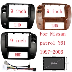 WQLSK 2 DIN 9 INCH Car Radio Frame Kit For Nissan Patrol 1997-2005 Video Audio Player Install Dash Panel Mount Bezel Faceplate