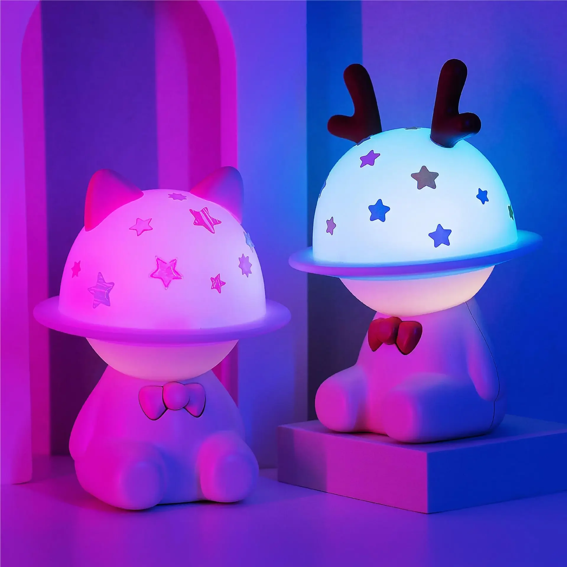 60Pcs/Lots New Fantasy Planet Light USB Bedside Silicone Night Light Children's Birthday Gift Handmade DIY Ambient Lamp