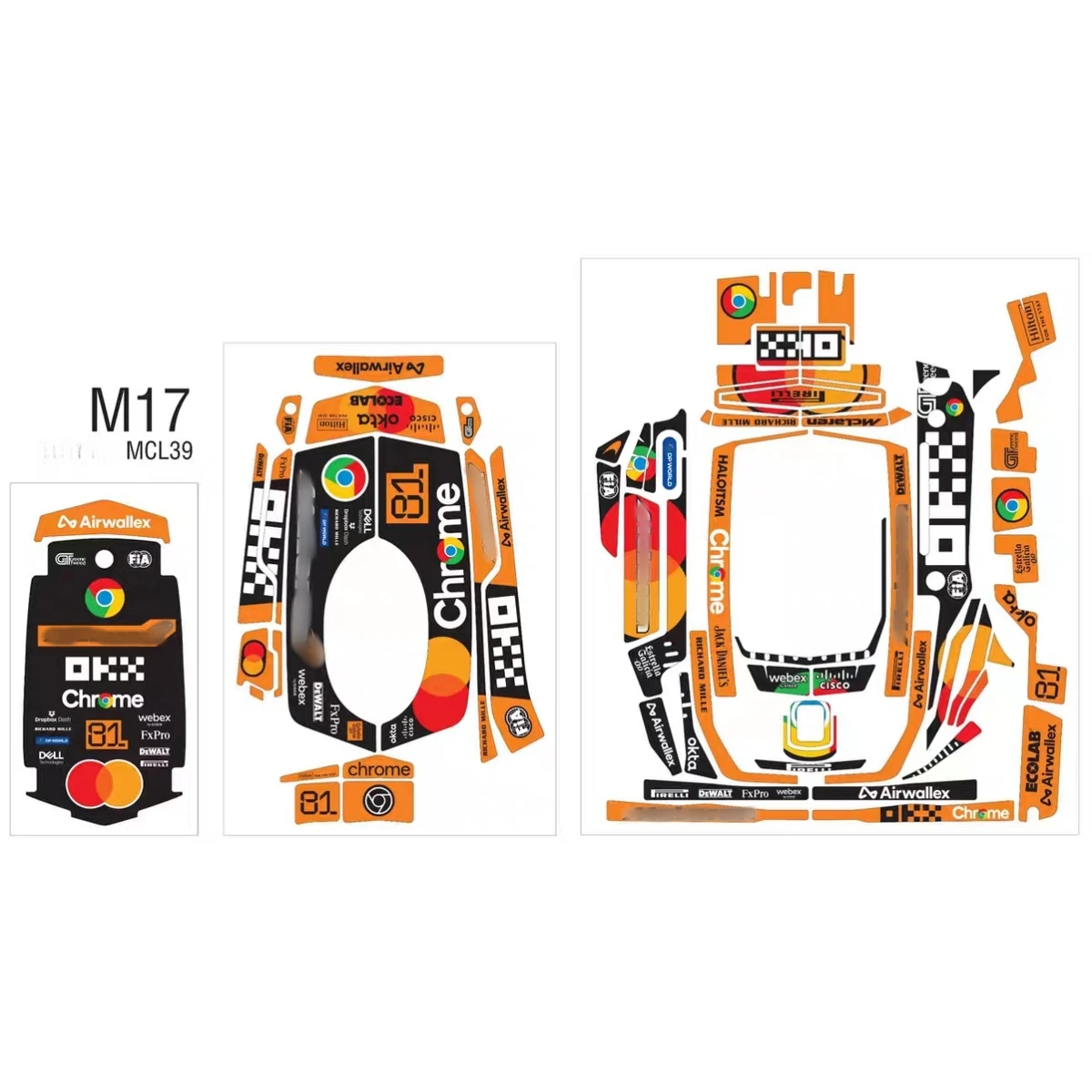 

Наклейки Team C MCL39 F1 для Futaba 7PXR/10PX Sanwa M17 Радиопульт дистанционного управления