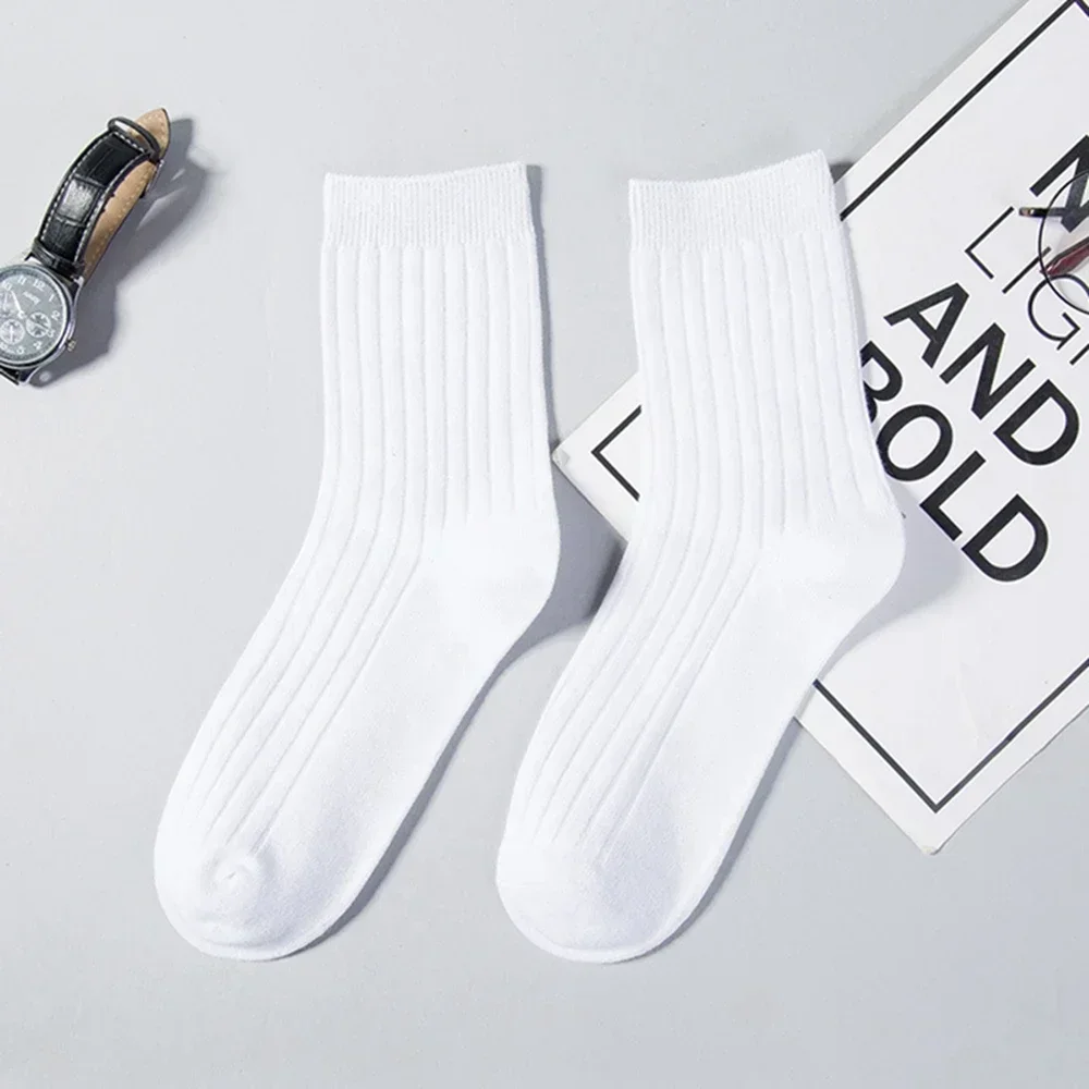 

White socks Men's long sock solid cotton socks anti -sweat -absorbing sweat -absorbing mid -tube electric heating