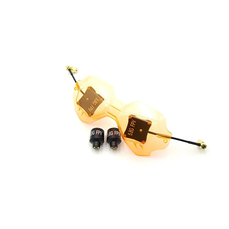 LHCXRC HD-02 5.8GHz 8.4dBi Patch Visor with 2PCS  Stubby LHCP Antenna Combo Set for DJI  V2 Digital HD FPV Goggles RP-SMA