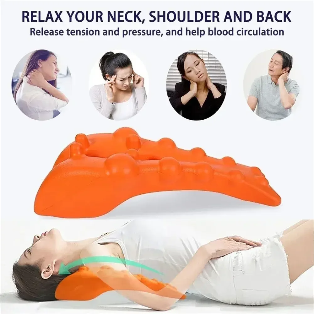 Neck and Shoulder Relaxer with Upper Back Massage Point, Cervical Traction Device Neck Stretcher for Pain Relief and Spine