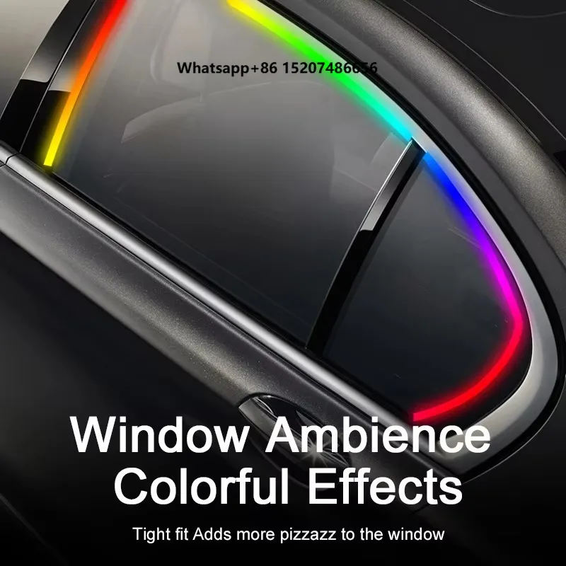 Car Door Frame Iridescent LED Ambient Light Strip with Flowing Light Surround  Wireless Invisible No Wiring Required