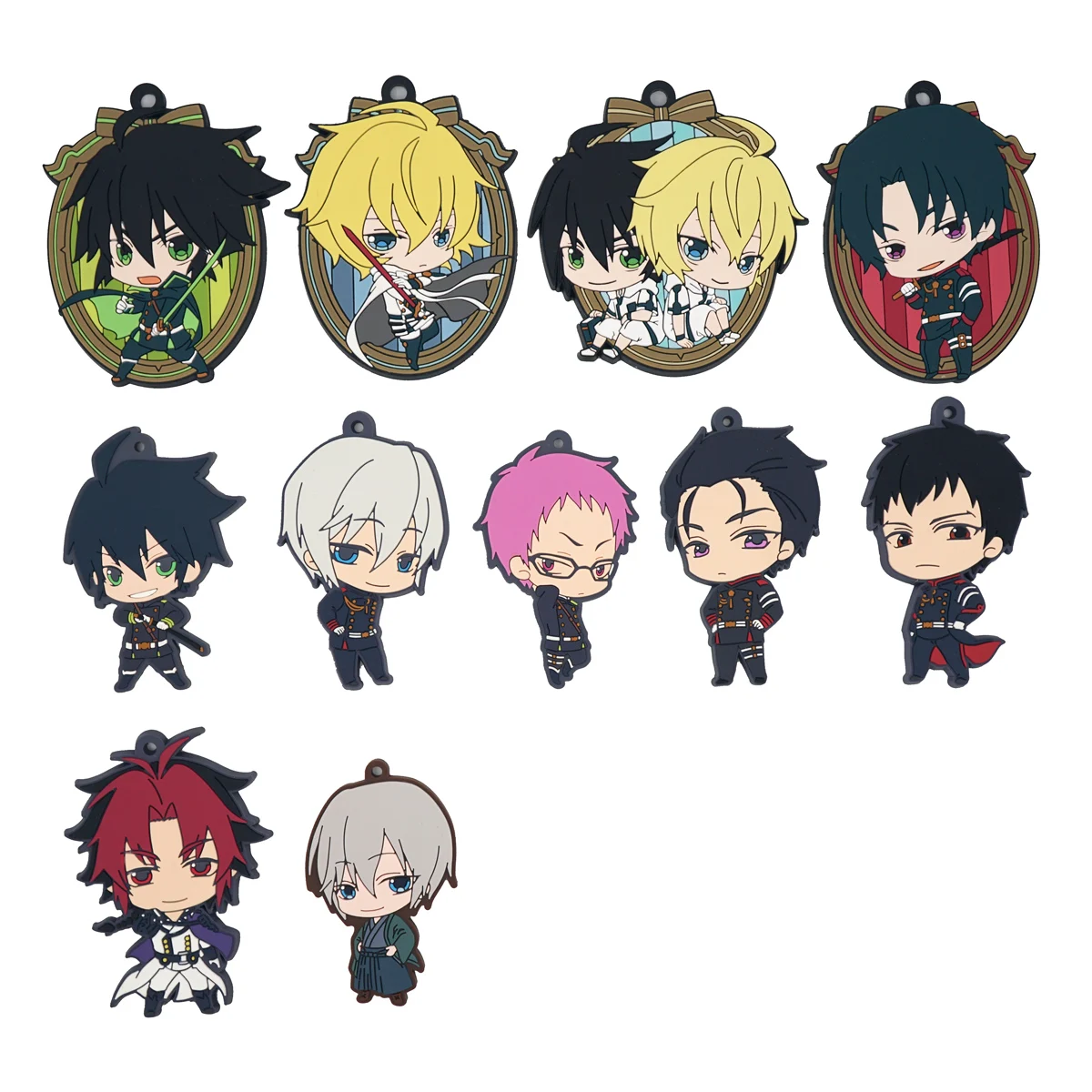 

Owari No Seraph Anime Yuichiro Hyakuya Shinya Guren Ichinose Crowley Eusford Kimizuki Rubber Keychain