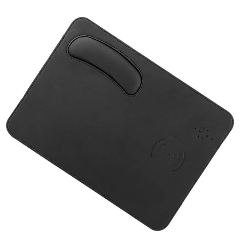

2 in 1 Wireless Charging Pad Mouse Mat PU Smooth Surface Bright Color Signal Mark Charging Area Home Office Daily Use