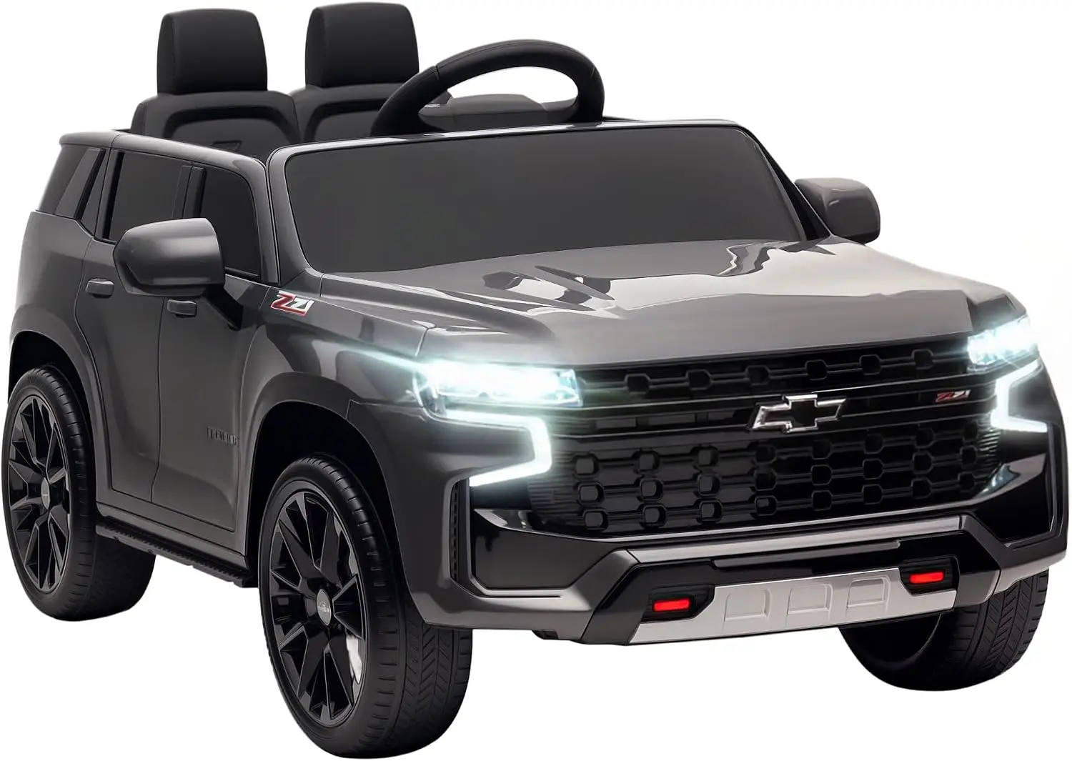 Aosom Licensed Chevrolet Tahoe Ride On Car Parent Remote Control Gray | 12V 7AH Battery Power Ride On Toy, LED Lights, Music, 4