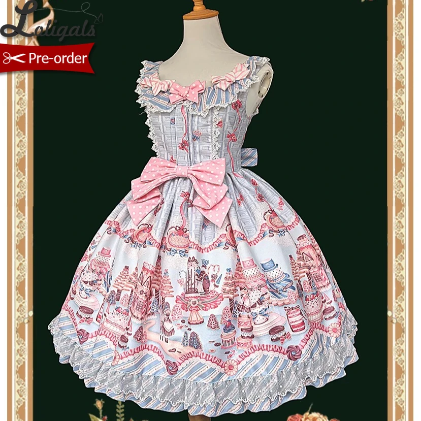 

Pre-order Sweet Lolita JSK Dress Printed Midi Party Dress ~ Candy House by Infanta