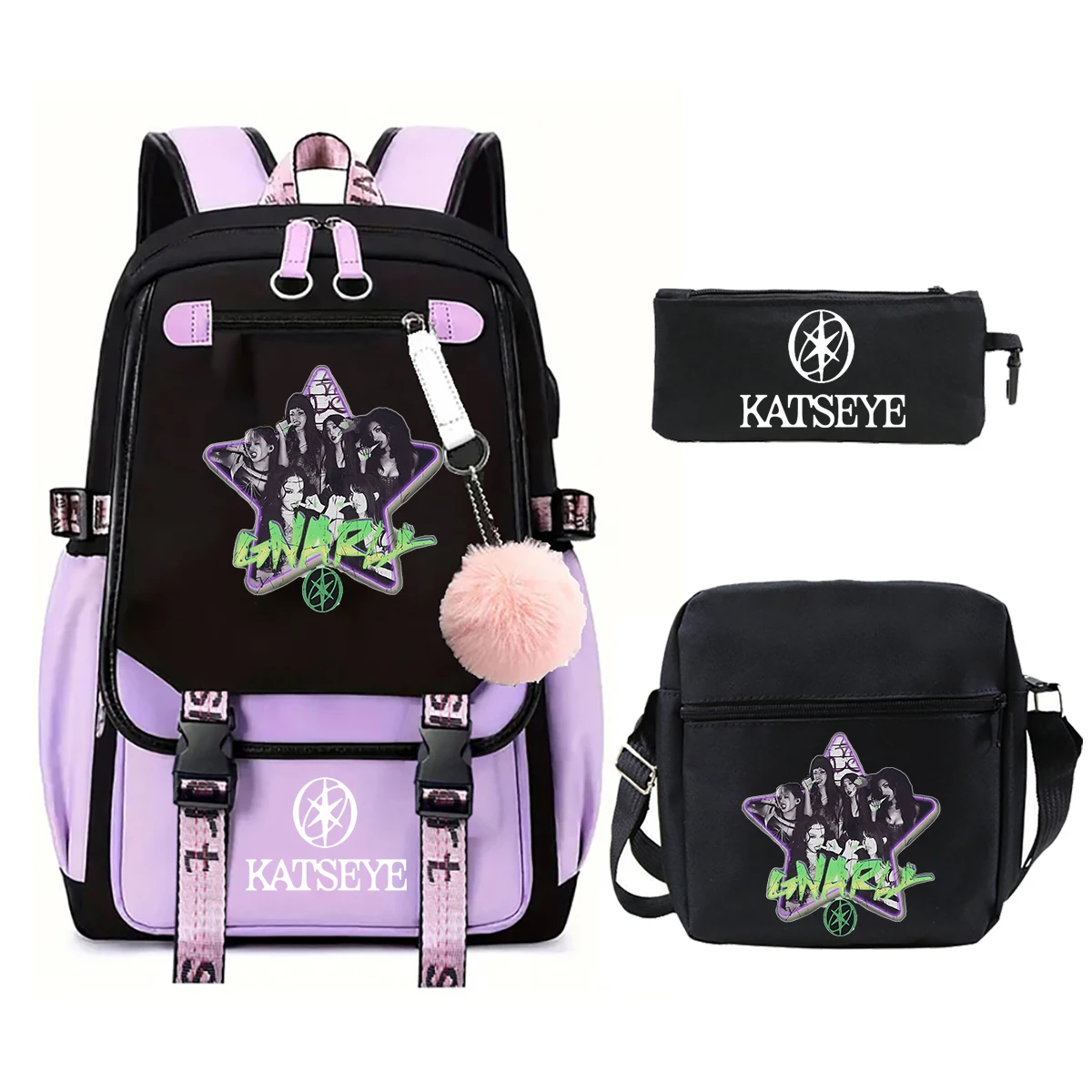 Phone Accessories Wholesale In China - 3pcs Set Kpop KATSEYE Backpack Boys
