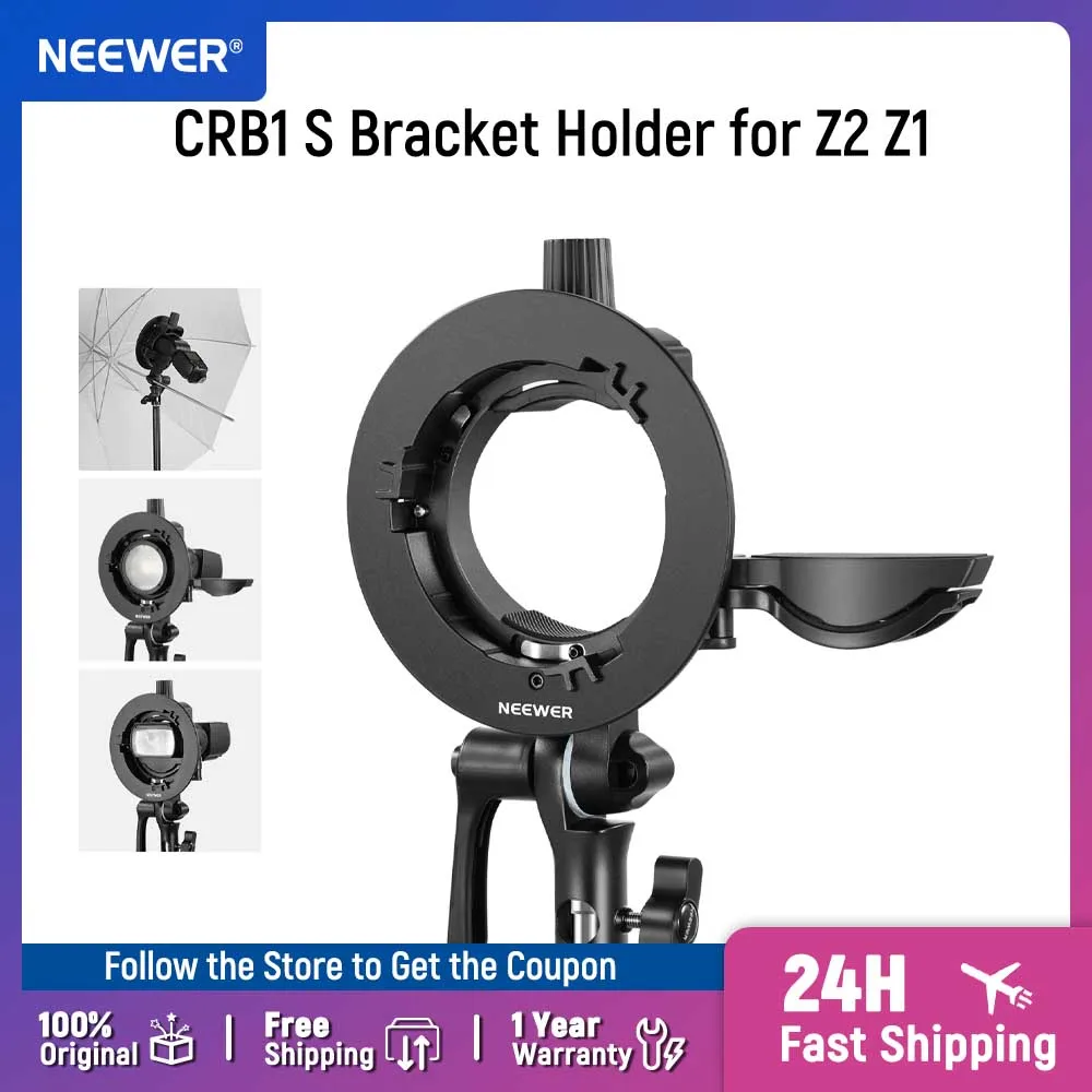 NEEWER S Type Bracket Holder for Z2 Z1 Z760 NW760 NW700 TT560 Q3 Square Head Round Head Flash Speedlite for Godox AD200Pro V1