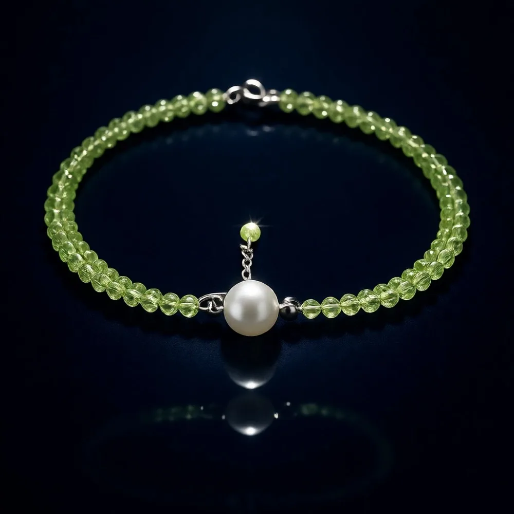 

Ожерелье-чокер из натурального перидота и жемчуга с кристаллами для улучшения настроения, бусины для исцеления чакр, женские украшения из драгоценных камней, 18 дюймов, подарок