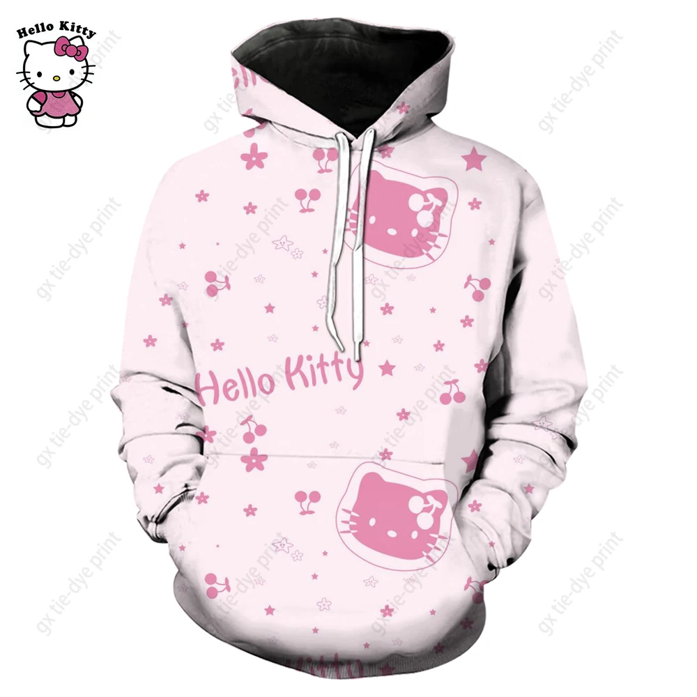 Couple Outfit Hello Kitty Women Clothing Sweatshirt Woman Children\'s Hoodie Y2k Men\'s Print Top Fashion Women\'s Hoodies