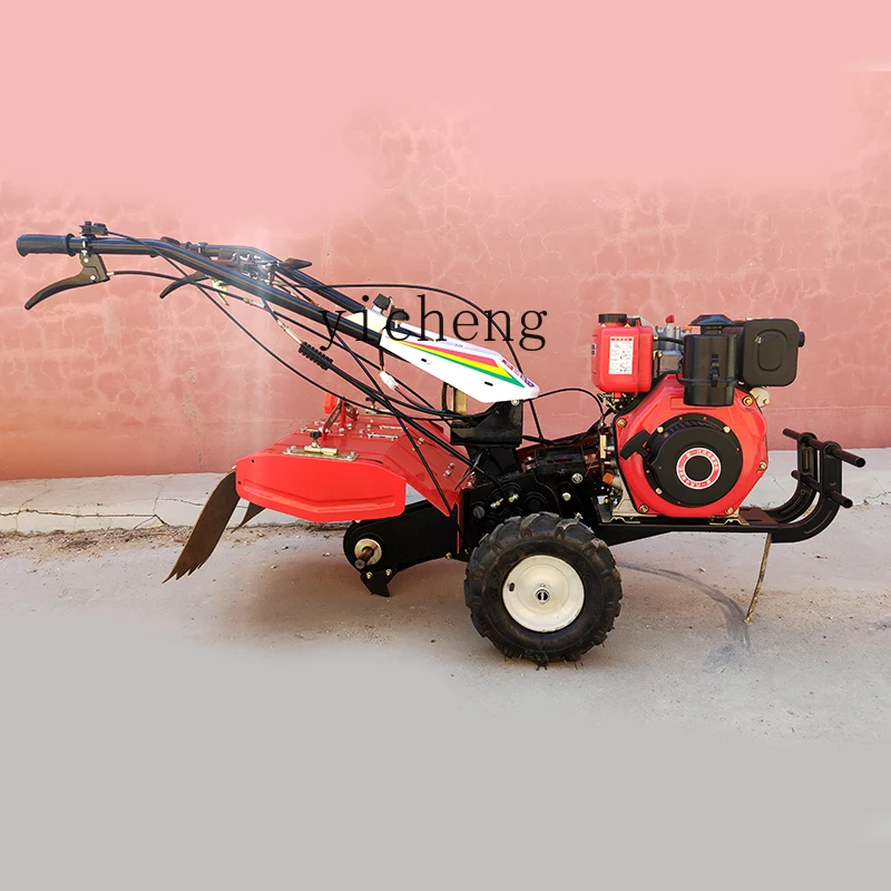 ZC four-wheel drive micro-tiller diesel engine new rotary tiller water and drought dual-purpose small multi-function