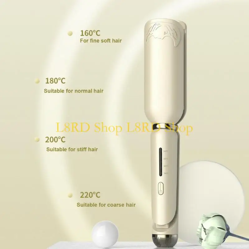 L8RD 2Barrels Ceramic Hair Waver,Beachy Waving Wand Hair Iron,Anti-Scald Hair Crimper - view 3