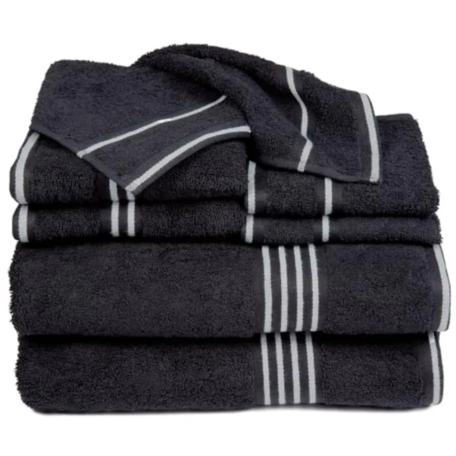 

8PC Bathroom Towels Set - 575GSM 100% Cotton Bathroom Essentials with 2 Bath Towels 2 Hand Cloths 2 Wash Cloths and 2 Fingertip