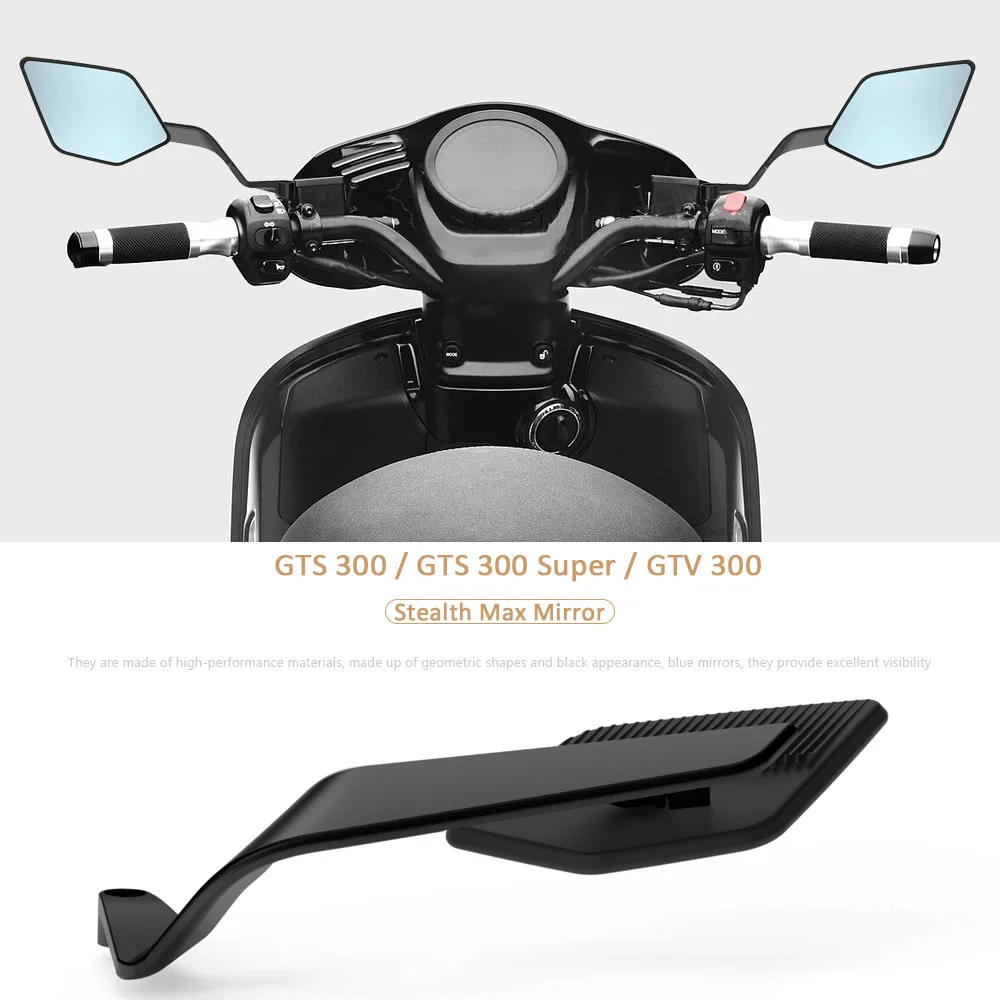 

Для VESPA GTS 300 GTS Super 2015-2025 новые зеркала заднего вида для мотоциклов, регулируемые алюминиевые аксессуары для зеркал GTV 300 2023-2025