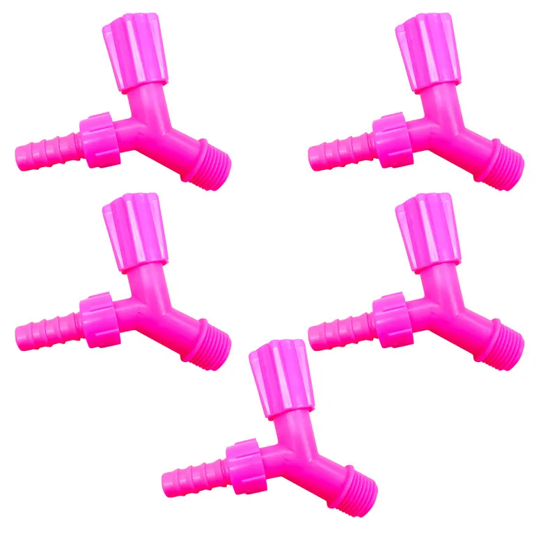 Kit 5 Faucets For Tank And Garden Beak 1/2 Pink Neon