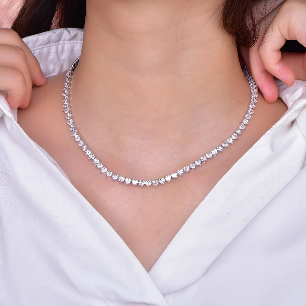 Kirin Silver Jewelry Factory 5a Cz Tennis Chain 925 Sterling Silver 3mm 4mm Necklace 16 Inch Tennis Chain Necklace