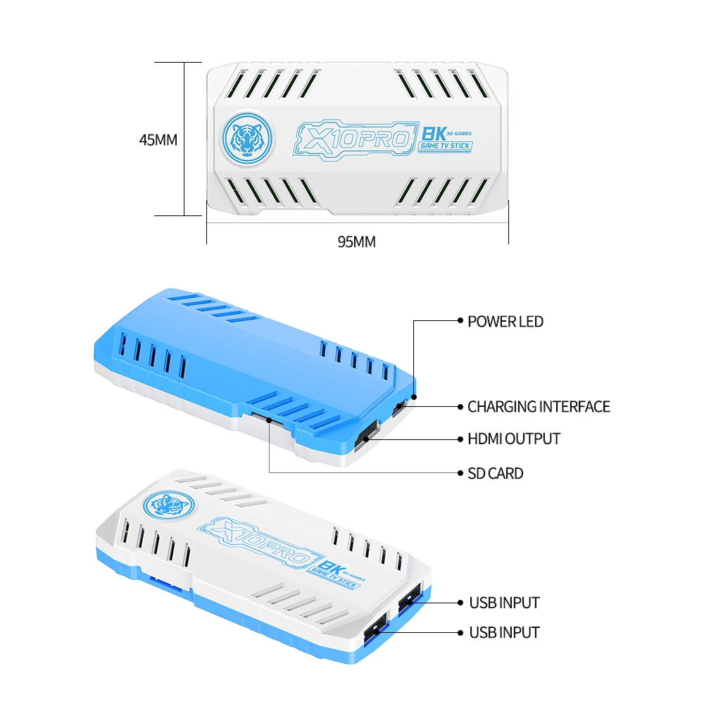 X10 PRO Game Stick 4K وحدة تحكم ألعاب فيديو صغيرة 128G 50000+ ألعاب تلفزيون وحدة تحكم ألعاب محمولة لوحات ألعاب مزدوجة HD مخرج ألعاب ريترو #6