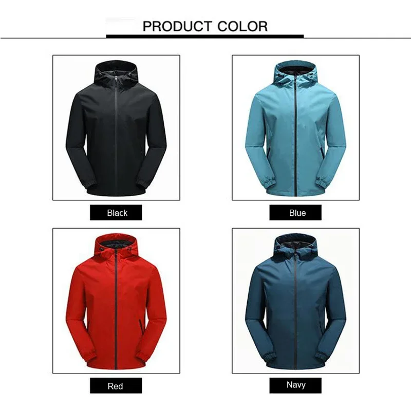 Camping Hiking Men Autumn Outdoor Sports Coats Climbing Trekking Windbreaker Travel Waterproof s Blue image 4