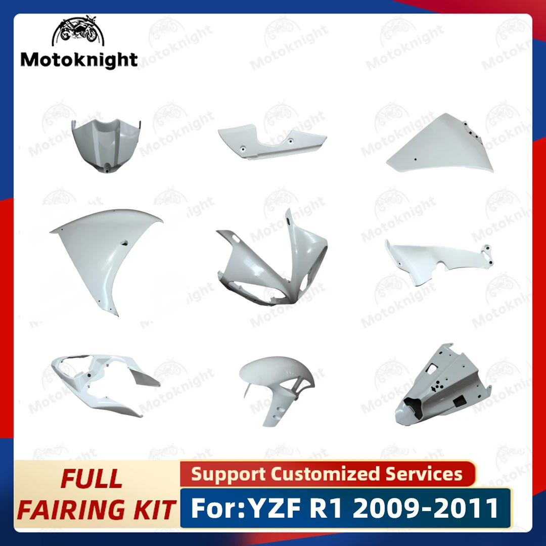 Kit Fairing cocok untuk Yamaha YZF R1 2009 2010 2011 Set lengkap Fairing sepeda motor Bodywork Kit plastik ABS baru