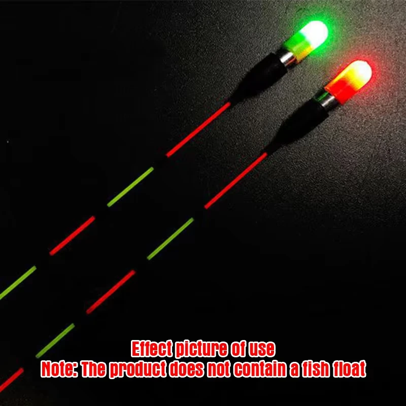 5Pcs LED Luminous Floating Tail Light Glow Color Change Stick Bean Thick Head Fishing Float Tail Light Fishing Gear Accessories
