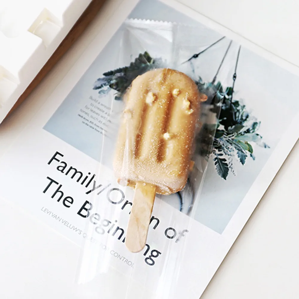 100pcs Ice Cream Bags Popsicle Stick Cube Maker Tools Mold Special-Purpose Wooden Craft cream packaging bag