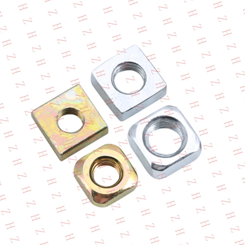 U+ M2.5 M3 M3.5 M4 M5 M6-M12 White Zinc/Color Zinc Square Nut Right Angle/Chamfer【Wholesale private message sellers】