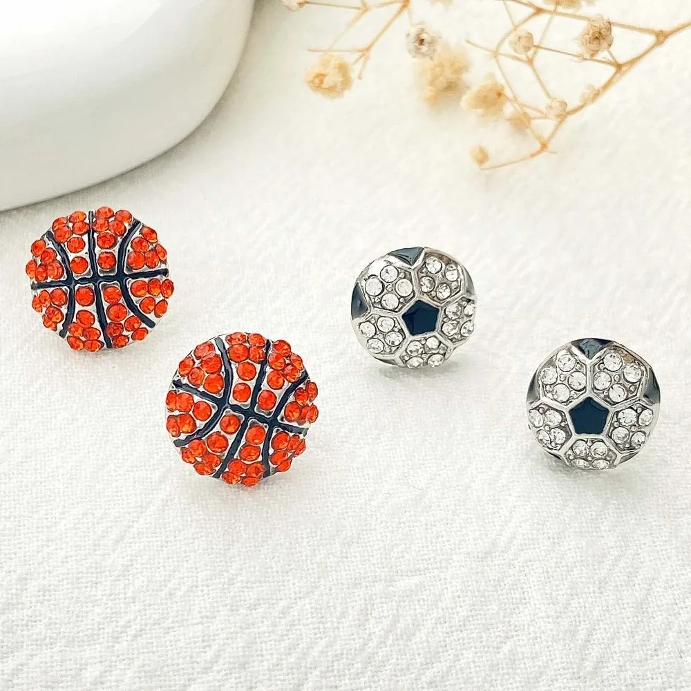 Rhinestone Sporty Alloy Stud Earrings Baseball Softball Soccer Rugby Football Ear Studs Embellishments Sports-Inspired