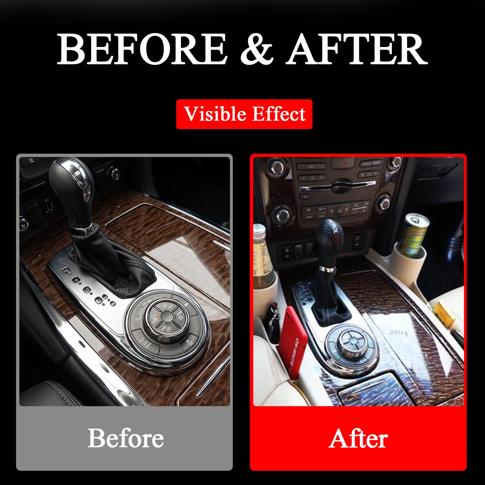 Suitable for Nissan Patrol Y62, Seat Gap Storage Box, Abs Material, Velvet Surface, Interior Storage Space Expansion Accessory