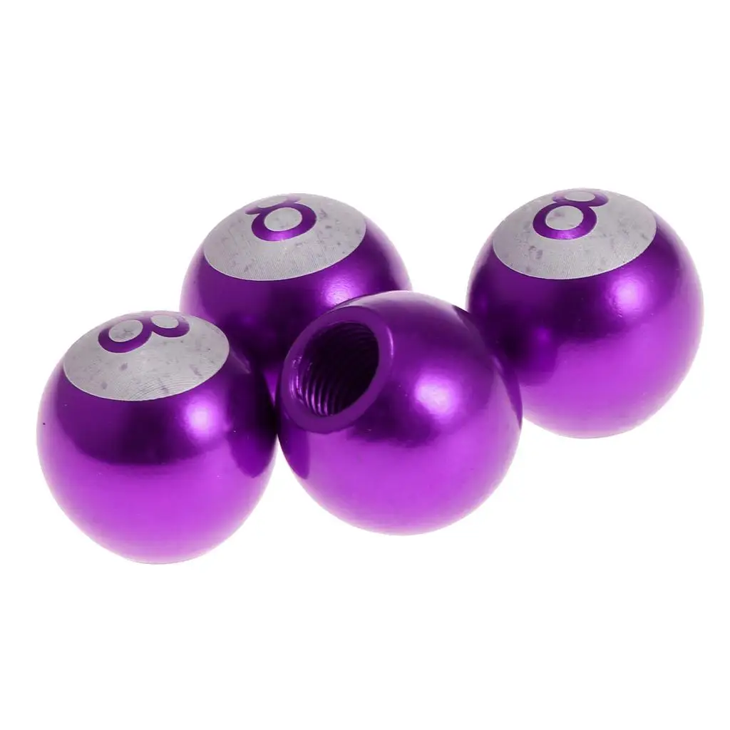 4 Stück Auto Rad Reifen Luftschäfte Kappe Staubschutz 8 Ball Lila