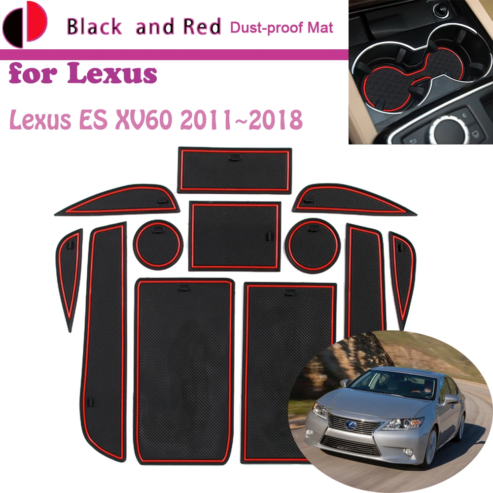 

Rubber Door Groove Mat for Lexus ES 300h XV60 2013~2018 Cushion Gate Storage Slot Coaster Dust-proof Car Interior Sticker Pad