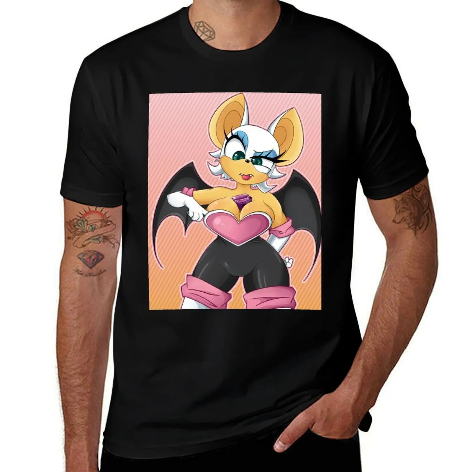 Rouge the Bat: Stuck Chaos Emerald T-Shirt Sports Casual Breathable Tee Shirt T-Shirt