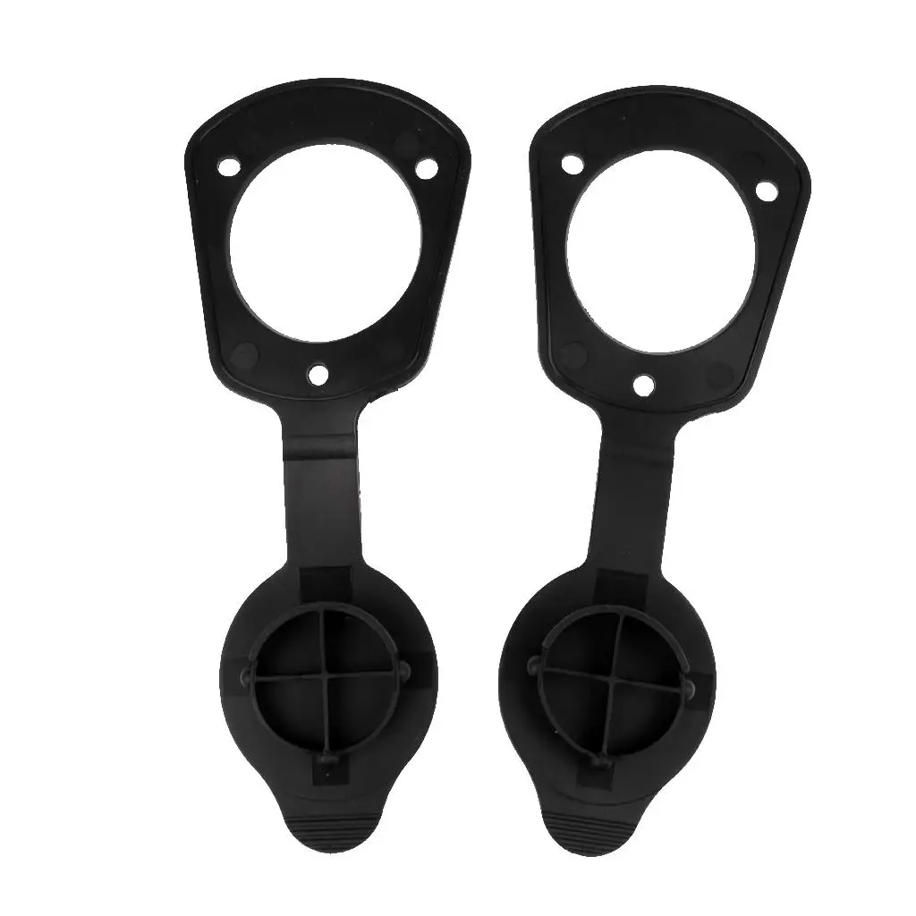 2 Pçs/set Grande Cor Preta ABS Tampas Juntas para Montagem Embutida Suporte de Vara de Pesca Canoa Barco Kayak Acessórios